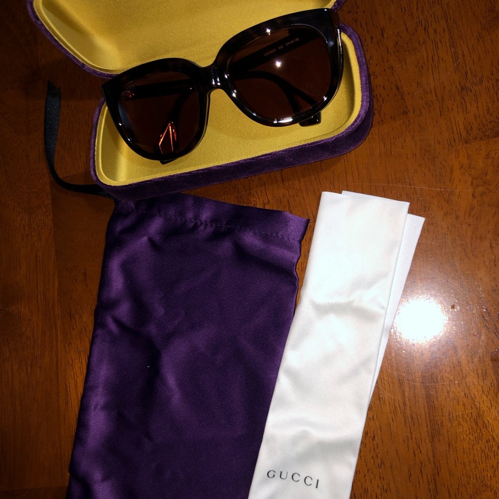 Gucci Havana Tortoiseshell Sunglasses 57mm Brown Lens Women’s NEW Authentic - Picture 6 of 16